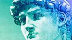 A detail of Michelangelo's 16th century statue of David is seen on display at the Accademia gallery, in Florence, March 2024