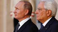 Президент России Владимир Путин и президент Итальянской Республики Серджо Маттарелла. Архив