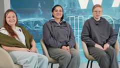 Katerina Pryimak, Yulia Sidorova et Oleksandra Lysytska au studio d'Euronews