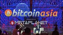Eric Trump, Executive Vice President of the Trump Organization, speaks during the Bitcoin Asia event. Hong Kong. 29 Aug. 2025.