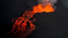 Hawaii’s Kilauea volcano has been erupting since last year as lava fountains rise hundreds of metres