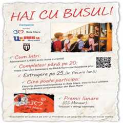 Elevii din Baia Mare cu abonamente URBIS vor fi premiați lunar, în cadrul campaniei - Hai cu busul