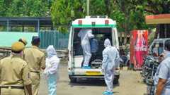 A couple travelling from Hyderabad to Delhi from Sampark Kranthi express, being shifted to an isolation ward of MGM hospital after they were suspected with coronavirus, in Warrangal.