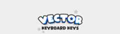 VECTOR KEYBOARD KEYS Cartoon-style text logo reading 'Vector Keyboard Keys' with star accents on a light background.