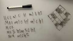 white board sketch of svg path d= element for 5x5 smilie face