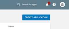 Google Play Store Create Application Button The Google Play Store Developer Console with the 'CREATE APPLICATION' button highlighted.
