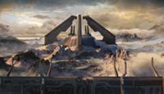 The library of Halo appears in the clouds.