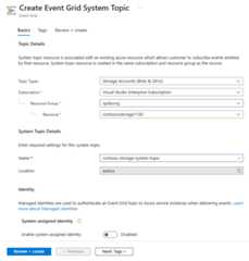 Screenshot that shows the Create System Topic page.