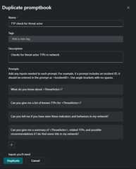 Screenshot of duplicate promptbook dialog box.