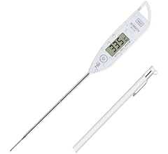 BOMATA 防水速読温度計 料理 速読3~6秒 防水IPX6 丸洗い可能 デジタル 304ステンレス LCD大画面 壁掛け穴 収納便利 油温 揚げ物 てんぷら お肉 お風呂 牛乳などの温度測量用 調理用 T101C 白い