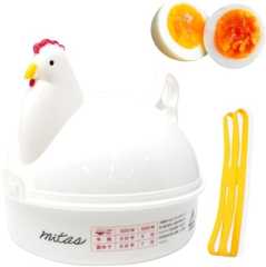 ゆで卵メーカー 【国内メーカー mitas 正規品】 耐熱シリコンバンド付き ≪国内検品≫ 電子レンジ対応 最大4個調理 半熟 固ゆで エッグクッカー にわとりデザイン かわいい おしゃれ キッチングッズ ER-BOIL