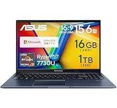 【Amazon.co.jp限定】 ASUS ノートパソコン Vivobook 15 M1502YA 15.6インチ AMD Ryzen 7 7730U メモリ16GB SSD 1TB MS Office 2024搭載 Windows 11 バッテ…