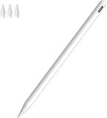 【2024年最新改良ペンシル】Ciscle iPad タッチペン ワイヤレス充電 アップルペンシル Type-C 磁気吸着充電 スタイラスペン apple pencil交換専用ペン iPad/Air/mini/Pro対応 傾き感知 誤作動防止 バッテリー残量表示 超高感度 極細 自動スリップ 途切れなし 遅延なし 軽量 替え芯3枚付き ホワイト