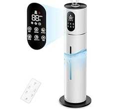 加湿器 大容量 8L タワー式 【除菌・抗菌・自動恒湿・アロマ対応】 かしつき 上から給水 超音波式 300ml/h加湿量 切タイマー スリープモード 吹出口360° 空焚き防止 水漏れ防止 花粉 乾燥対策 省エネ 寝室/リビング/オフィス 40…