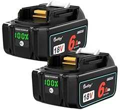 waitleyマキタ BL1860 6.0Ah互換 バッテリー 2個セット全保護基板カットオフ機能付きデジタル%残量指示付き 容量6000mAh BL1830 BL1840 BL1850 BL1890 対応 マキタ18V リチウムイオン電池 メー…