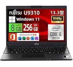 【整備済み品】富士通 ノートパソコン LIFEBOOK U9310 13.3型FHD(1920x1080) 超軽薄 ノートPC/第10世代 Core i5-10310U@1.7GHz/ 8GB メモリ/高速ストレージ SSD/Webカメラ/WIF…