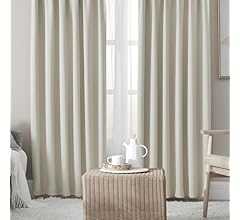 Hansleep カーテン 遮光カーテン 4枚セット 1級遮光 ベージュ 幅100cm丈190cm 断熱 防寒 防音 省エネ 無地 洗える 寝室 リビング用 (ドレープカーテン2枚・レースカーテン2枚)