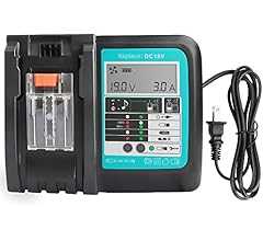 Waitley DC18V充電器 マキタ14.4V/18V互換充電器 液晶パネル付き、一目瞭然 安全な冷却ファン付き 充電完了メロディ付き 対応1830シリーズ1430シリーズリチウムイオンバッテリー充電可 連続充電可能 PSE認証済