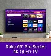 Roku Smart TV – 65-Inch Plus Series 4K QLED RokuTV with Roku Voice Remote Pro, Dolby Vision, Stri...