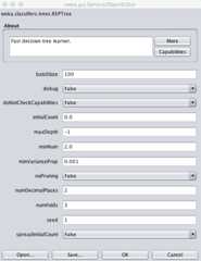 Weka Configuration for the Decision Tree Algorithm