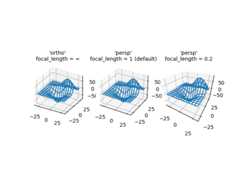 'ortho' focal_length = ∞, 'persp' focal_length = 1 (default), 'persp' focal_length = 0.2