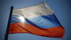Photo of a torn Russian flag