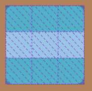 quadrados posicionados na linha 2 vertical