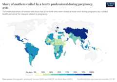 A thumbnail of the "Share of mothers visited by a health professional during pregnancy" chart