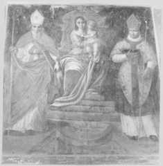 Tableau : la Vierge à l'Enfant entre saint Augustin et saint Martin