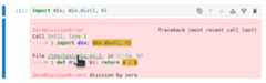 A link to the file with definition of imported module is shown in the traceback