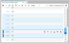 Virtual scrollbar shown on the right side of notebook