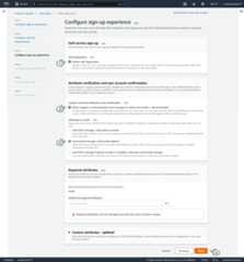 Amazon Cognito - Configure sign-up experience