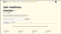 Animated GIF of Codecademy's Job Readiness Checker tool generating a compatibility report for a senior software engineer role