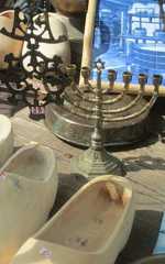 Traditional Dutch and Jewish items remain on sale at Amsterdam's former Jewish flea market. (Matt Lebovic) Traditional Dutch and Jewish items remain on sale at Amsterdam's former Jewish flea market. (Matt Lebovic)
