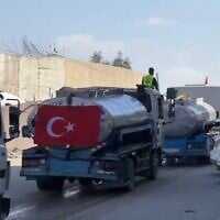 Water being distributed in Gaza using tankers marked with Turkish flags, October 21, 2025. (IHH screenshot via X) Water being distributed in Gaza using tankers marked with Turkish flags, October 21, 2025. (IHH screenshot via X)
