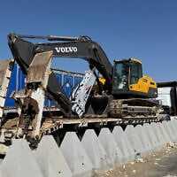 Vehicles transporting Egyptian heavy machinery line up on the Egyptian side of the Rafah border crossing with the Gaza Strip on October 26, 2025. (AFP) Vehicles transporting Egyptian heavy machinery line up on the Egyptian side of the Rafah border crossing with the Gaza Strip on October 26, 2025. (AFP)