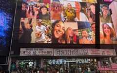 A portion of the 'Bring Them Light' video billboard at New York City's Times Square seen in October 2025. (Courtesy) A portion of the 'Bring Them Light' video billboard at New York City's Times Square seen in October 2025. (Courtesy)