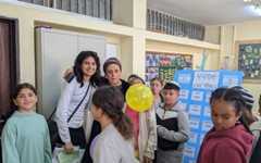 At Amit Amital School in Netanya, Isabella Vinci taught English as part of a Masa program, November 2022. (Courtesy via JTA) At Amit Amital School in Netanya, Isabella Vinci taught English as part of a Masa program, November 2022. (Courtesy via JTA)