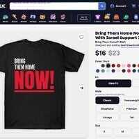An online store selling counterfeit merchandise identified with the Hostages and Missing Families Forum.(Courtesy) An online store selling counterfeit merchandise identified with the Hostages and Missing Families Forum.(Courtesy)