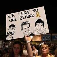 At the November 22, 2025 rally for the hostages in Tel Aviv's Hostages Square, a sign portraying remaining hostages (L-R) Ran Gvili, Dror Or and Sudthisak Rinthalak (Paulina Patimer/Hostages Forum) At the November 22, 2025 rally for the hostages in Tel Aviv's Hostages Square, a sign portraying remaining hostages (L-R) Ran Gvili, Dror Or and Sudthisak Rinthalak (Paulina Patimer/Hostages Forum)