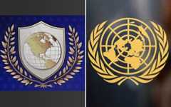 The logo of US President Donald Trump's "Board of Peace" (left) seen during the World Economic Forum (WEF) annual meeting in Davos on January 22, 2026. (Fabrice COFFRINI / AFP); The United Nations logo is pictured at UN headquarters ahead of the United Nations General Assembly (UNGA) in New York on September 22, 2025. (Ludovic MARIN / AFP) The logo of US President Donald Trump's "Board of Peace" (left) seen during the World Economic Forum (WEF) annual meeting in Davos on January 22, 2026. (Fabrice COFFRINI / AFP); The United Nations logo is pictured at UN headquarters ahead of the United Nations General Assembly (UNGA) in New York on September 22, 2025. (Ludovic MARIN / AFP)
