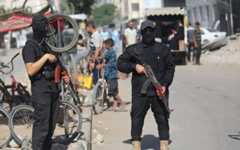 Armed Hamas police officers patrol in Gaza City, October 11, 2025. (Ali Hassan/Flash90) Armed Hamas police officers patrol in Gaza City, October 11, 2025. (Ali Hassan/Flash90)