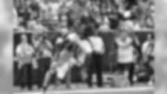 New York Giants running back Saquon Barkley (26) makes a leaping catch during a week 3 NFL football game against the Houston Texans on Sunday September 23, 2018 in Houston (Evan Pinkus via AP)