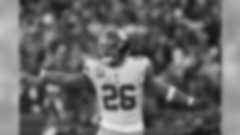 New York Giants running back Saquon Barkley (26) celebrates a touchdown catch during an NFL football game against the Washington Redskins Sunday December 22nd, 2019 in Landover, Md (Evan Pinkus via AP)