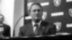 Head Coach Jon Gruden addresses the media at the Oakland Raiders Practice Facility in Alameda, Calif.