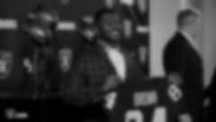 Wide receiver Antonio Brown addresses the media at the Oakland Raiders Practice Facility in Alameda, Calif.