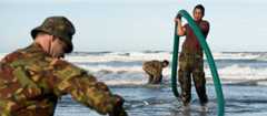 Army engineers desalinating water, Christchurch, 2011
