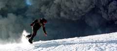 Snowboarding on a volcano