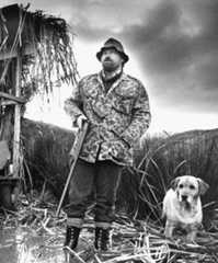 Hunter Brad Parkes, with his dog Sha