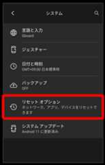 リセットオプション